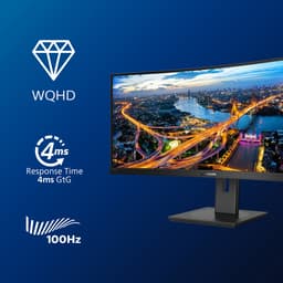 Philips 346B1C - QHD Ultrawide Monitor - USB-C 90W - KVM-Switch - RJ45 - Powersensor - Lichtsensor - 34 Inch - 100hz — thumbnail 11