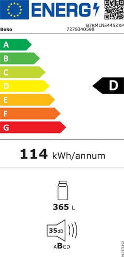 Beko B7RMLNE445ZXP, 365L , No Frost , Zuinig , Premium RVS Deur met Display — thumbnail 4