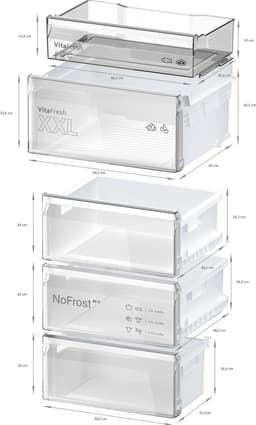 Bosch KGN39VXCT - Serie 4 - Koelkast - Koel-vriescombinatie - Zwart - Total No Frost nooit meer je vriezer ontdooien - VitaFresh houd etenswaren langer vers met extra ruime vershoudlades - Led verlichting - Energielabel C — thumbnail 12