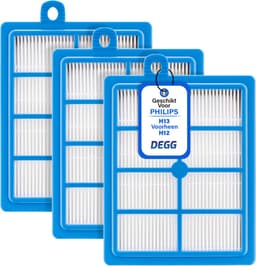 DEGG® - 3x Hepa filter geschikt voor Philips, Electrolux, AEG en Tornado - H13 voorheen H12 - Geschikt voor Performer, Power Pro, Jetmaxx series - Voor mensen met allergie - 3-PACK — thumbnail 1