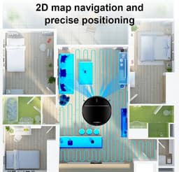 LIECTROUX® Model M7S PRO Robot Stofzuiger, Droog en Nat Dweilen Combo, Smart Mapping, WiFi App, 4KPa Zuigkracht, Borstelloze Motor, Werkt met Alexa en Google Assistant, Ideaal voor Huisdierhaar, Tapijt, Harde Vloer — thumbnail 5