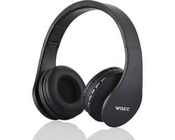 WiseQ Draadloze Koptelefoon Kinderen – Bluetooth Kinderkoptelefoon met Microfoon – SD-kaart & FM-Radio – 8u Bluetooth – Hoofdtelefoon Zwart