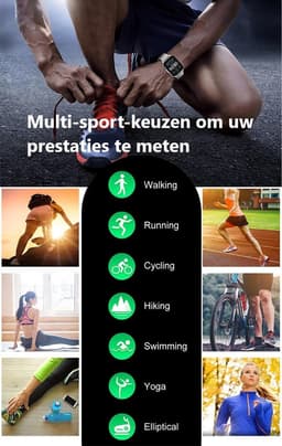 Belesy® Retina X - Smartwatch Dames - Smartwatch Heren - Horloge - 1.78 inch - Kleurenscherm - Full Touch - Stappenteller - Multi Sport - Multi Watchfaces - Maak je eigen wijzerplaat functie - Zilver - Siliconen - Grijs - Moederdag — thumbnail 8