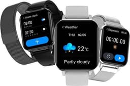 Belesy® Retina X - Smartwatch Dames - Smartwatch Heren - Horloge - 1.78 inch - Kleurenscherm - Full Touch - Stappenteller - Multi Sport - Multi Watchfaces - Maak je eigen wijzerplaat functie - Zilver - Siliconen - Grijs - Moederdag — thumbnail 18