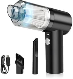 Handstofzuiger Snoerloos – Auto stofzuiger – 2 opzetstukken en HEPA filter – USB Oplaadbaar - Zwart — thumbnail 1