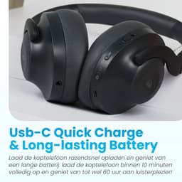 Golden Sound Draadloze Koptelefoon - Active Noise Cancelling tot 35dB - Ambient Mode - 60+ batterijduur - Over ear - Conversation mode - Koptelefoon bluetooth - Koptelefoons — thumbnail 3