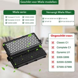 JC's® - HEPA Filter Geschikt voor Miele Stofzuiger – Vervangt SF-HA 50 – Voor Complete C3, C2, Compact C2, S8, S6, S5 – Premium Kwaliteit – 2 STUK(S) — thumbnail 2