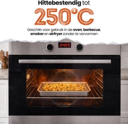 Braadslede met Afkoelrooster 304 RVS - 26,4 x 20,5 x 3 cm – Bakplaat voor Oven, BBQ & Airfryer – Zilver — thumbnail 3