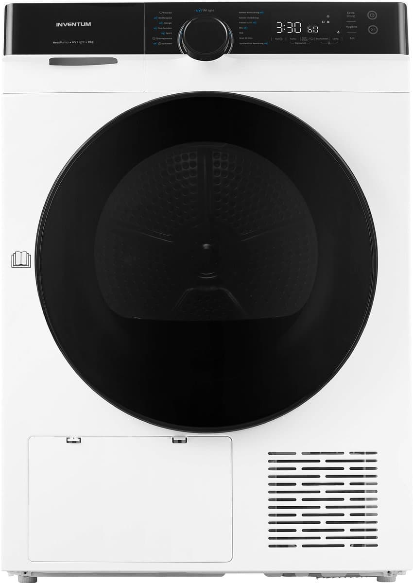 Inventum VDW9030W - Warmtepompdroger - 9kg - 14 programma's - UV-licht - 65 dB - Wasdroger - Wit — afbeelding 1