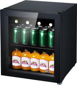 Aurixi® Professionele Horica Minibar Koeling – Wijnkoelkast 48L – Flessenkoelkast met Glazen Deur – Mini Koelkast met Glazen Deur – Kleine Drankenkoelkast – 2 Opslagniveaus – Minibar - Zwart - 48cm x 43cm x 51cm — thumbnail 8