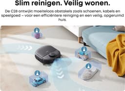 eufy Nieuw 2026 Robotstofzuiger met Dweil C28 Omni, HydroJet-zelfreinigende Dweilrol, Upgrade van X10 Pro, 15.000 Pa Zuigkracht, Alles-in-één Station, Automatisch Dweilen en Drogen, AI-obstakeldetectie — thumbnail 18