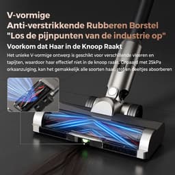 UWANT V500 Steelstofzuiger Draadloos - Zelflegende Stofzuiger zonder Zak - 25kPa Zuigkracht - LED-Verlichting - Kruimeldief Snoerloos — thumbnail 9