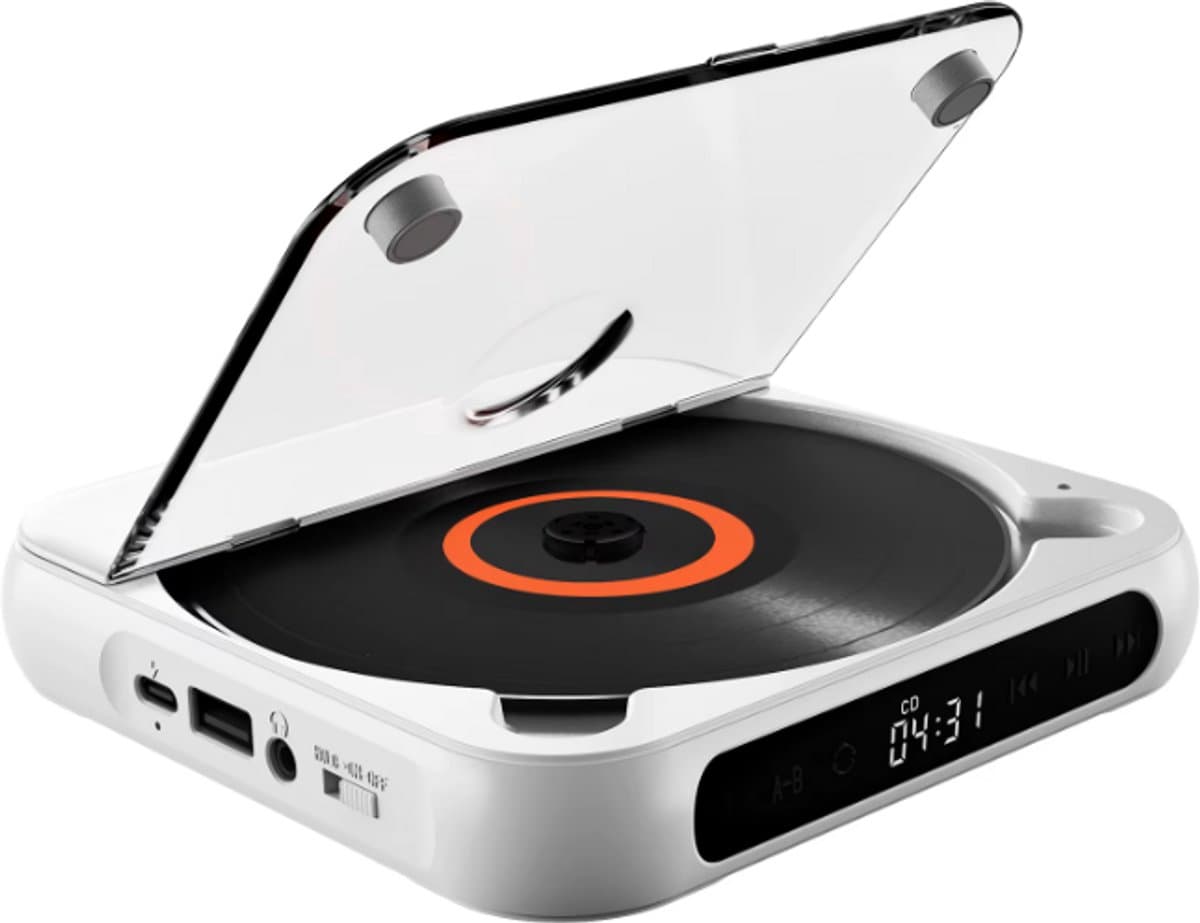 TBL 2026 Retro Discman – Draagbare CD-speler met Bluetooth 5.2 & Ingebouwde Speaker – 2000mAh Oplaadbaar – FM-Transmitter voor de Auto – Ondersteunt USB-stick – A-B Repeat — afbeelding 1