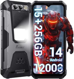 FOSSiBOT F106 Pro - Robuuste Smartphone - 15 GB RAM - 256 GB ROM - 6,58 inch - 12000 mAh - Robuuste Telefoon - Android 14 - GPS - Zwart — thumbnail 1