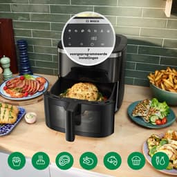 Bosch MAF671B0 Airfryer XXL - Serie 6 - 7,2L - Shake alarm - Kijkvenster - Warmhoudfunctie - 7 programma's - Tot 5 personen - Zwart — thumbnail 10
