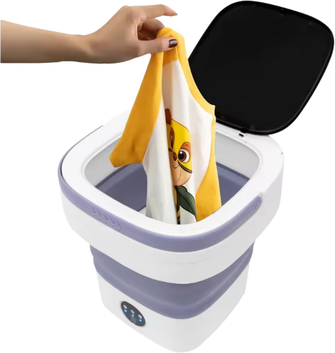 ElevateCommerce – Mini Opvouwbare Wasmachine 12L | Draagbare Reis Wasmachine met 3 Programma’s & Centrifuge | Compact voor Babywas, Camping & Studenten — afbeelding 1