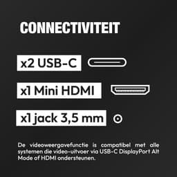 Logicom Nomad Touch - Portable Monitor - Full HD - Touch - 15,6" - IPS scherm - USB-C & Mini HDMI - Kickstand - zwart — thumbnail 13