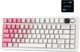 EPOMAKER x AULA F75 MAX - Roze / Wit - Mechanisch Draadloos Toetsenbord - RGB - 75% - QWERTY - Gaming Keyboard - Leobog Reaper Switch — thumbnail 1