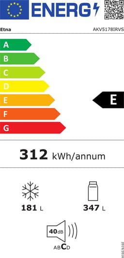 ETNA AKV5178IRVS - Amerikaanse koelkast - No-Frost - 178 cm hoog - 528 liter - Energielabel E - Invriesvermogen 10 kg/24u - Geluidsniveau 40 dB - LED Display - IJs- en waterdispenser - SuperCool - FastFreeze - Deuralarm - Multi Airflow – EnergySaving — thumbnail 2