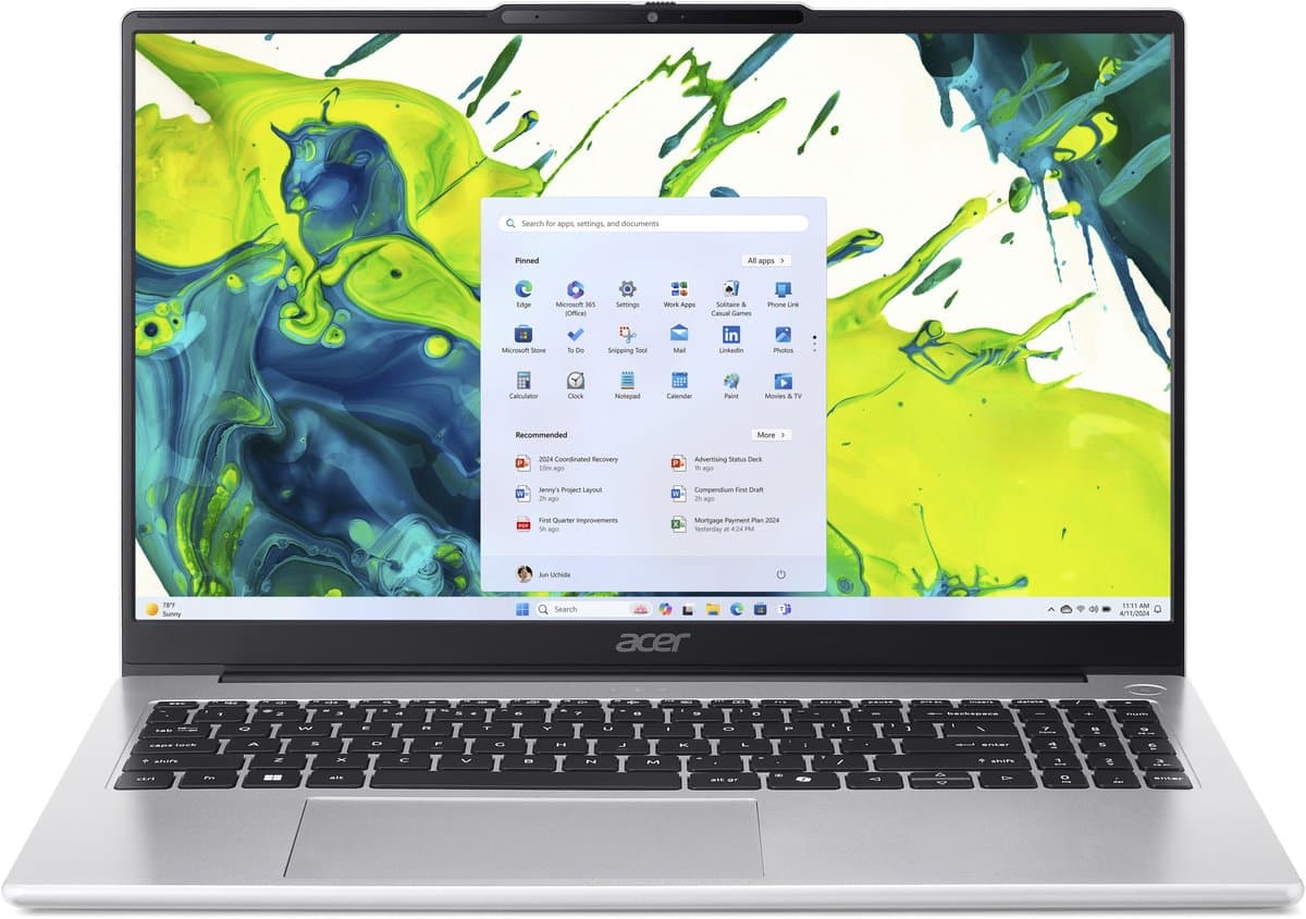 Aspire Lite AL15-44P-R38W - Laptop - 15 inch – Ryzen 5 - 16GB – 512GB SSD - Zilver — afbeelding 1