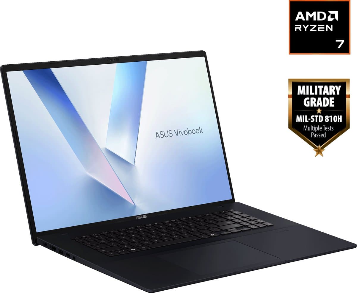 ASUS Vivobook 18 M1807GA-S8004W - Copilot+ Laptop - Ryzen AI 7 - 32GB/1000GB - 18 inch — afbeelding 1