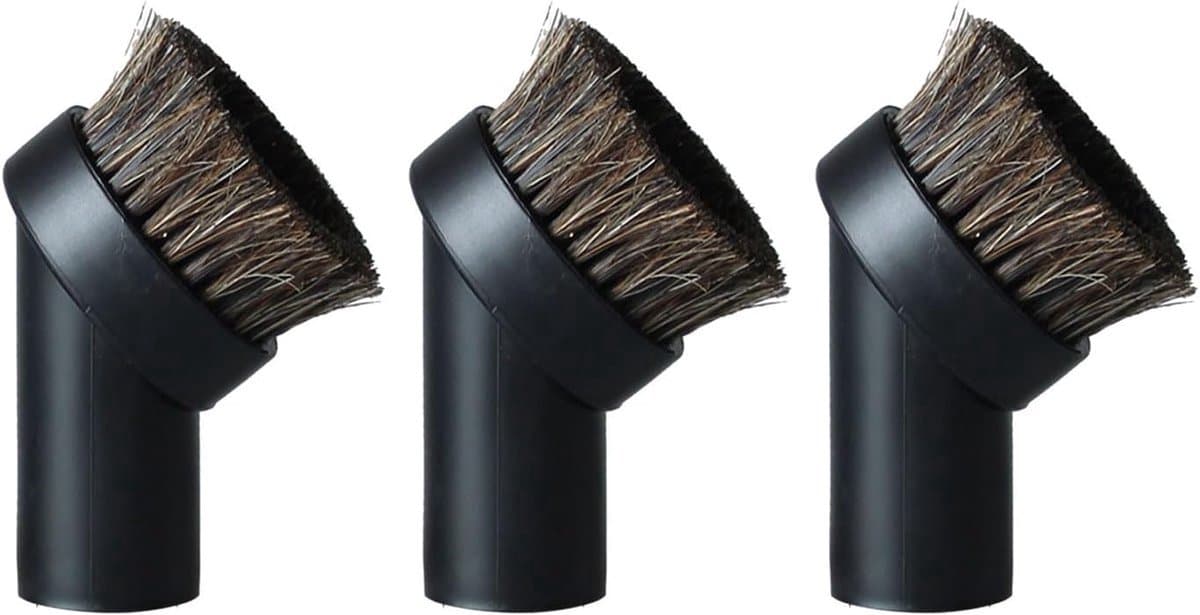 Ronde Stofborstel - 3 stuks - Stofzuigerborstels Paardenhaar - Stofzuigeraccessoires - Stofzuigerborstelopzetstuk - 32mm - Stofborstel - Meubelborstel - Geschikt voor Philips, AEG, Bosch, Siemens, Miele, Panasonic, Rowenta — afbeelding 1