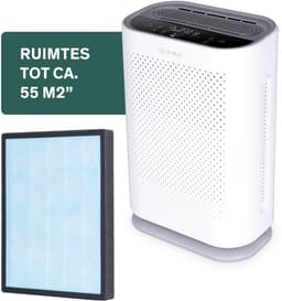 Sinji Luchtreiniger / Air Purifier – HEPA H13 + Koolstoffilter – 220 m³/u, voor ruimtes tot ca. 55 m² – Ionisatie – Afstandsbediening – Timer & Display – Helpt bij stof, pollen & huisstofmijt — thumbnail 1