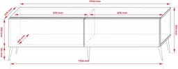 Tv-meubel - Dressoir Media Console - Woonkamer Inrichting - Push-to-open Systeem - 140 x 52 x 32 cm — thumbnail 7