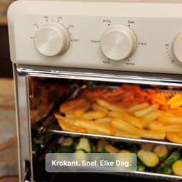Safecourt 6-in-1 Airfyer oven - 100% PFAS-vrij - 6 programma’s - 80 tot 230 graden - Airfryer, bakken, roosteren, toasten, grillen & opwarmen - Beige — thumbnail 11