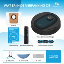 CleanWise Hans Robotstofzuiger met Dweilfunctie & Oplaadstation – Nederlands Product - Dweilrobot – LiDAR Navigatie – 7000 Pa – HEPA 14 Filter – Tapijtherkenning – No-Go Zones – App & Spraakbediening (Google/Alexa) – Voor Huisdierharen — thumbnail 9