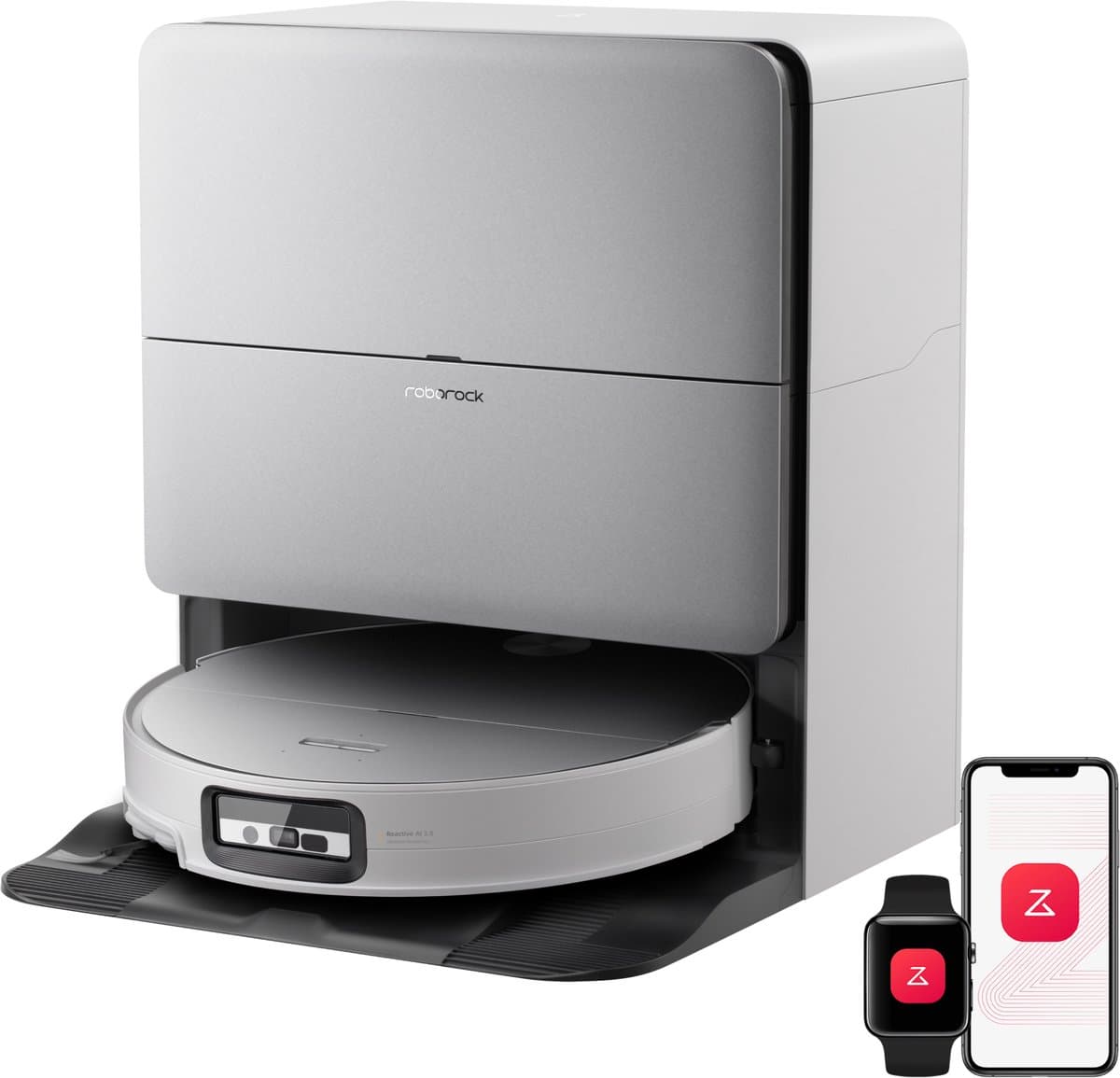 Roborock Saros 20 Sonic–Robotstofzuiger Met Dweilfunctie-VibraRise 5.0 dweilsysteem 4000 Trillingen/min-Digitale motor 36000 Pa&dubbel antiklitsysteem-AdaptiLift Chassis 3.0-Reactieve AI 3.0 obstakelherkenning-Pakt moeiteloos dikke tapijten aan,Wit — afbeelding 1