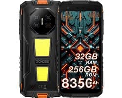 DOOGEE Fire 3 Max Robuuste Smartphone - Gemini AI- 32 GB RAM - 256 GB ROM - 8350 mAh - 5,5 inch - Android 15 - IP68/IP69K Outdoor telefoon - Widevine L1 - OTG - NFC - Oranje