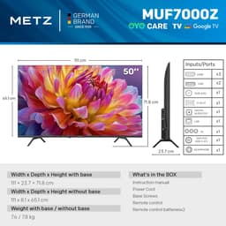 METZ 50MUF7000Z UHD TV 50 inch – 4K – Smart Google TV – HDR10 – Dolby Vision & Atmos – WiFi – Triple Tuner — thumbnail 10
