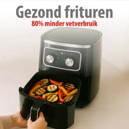 alpina Airfryer 4.5L - Heteluchtfriteuse 1-4 Personen - Air Fryer met Timer Functie - Instelbare Temperatuur 80 tot 200 Graden - Heteluchtoven 1400W — thumbnail 7