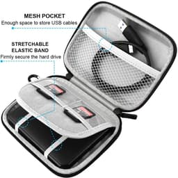 Oneay Schokbestendige zwarte beschermhoes / harde koffer / tas / harde schijfbehuizing voor 2,5 inch draagbare externe harde schijf — thumbnail 7