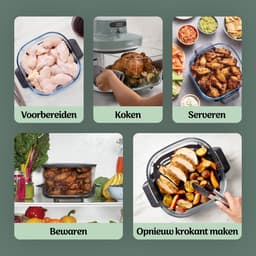 Ninja CRISPi PRO 7-in-1 Glazen Airfryer met 7 functies - Airfryen, Bakken, Braden, Rijzen, Drogen. Max Crisp en Opnieuw krokant maken - 2.3 liter en 5.7 liter glazen schaal - PFAS vrij koken - Grijsgroen - AS101EUGY — thumbnail 12