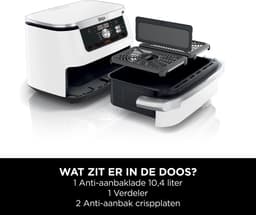 Ninja Foodi FlexDrawer Mega Dubbele Airfryer XXL - 10.4 Liter - Twee Kookvakken of Één MegaZone - Heteluchtfriteuse - Wit - AF500EUWH — thumbnail 8