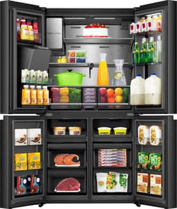 Hisense RQ600P7SKE - Amerikaanse koelkast - Energielabel E - PureView Door - 6,86" Intelligent Hub touchscreen display - Water- & ijsdispenser - Metal Tech Cooling - No Frost - Zwart - Multi-Air Flow - Super Cool - Fast Freeze - 37dB (A) - 615 Liter — thumbnail 6