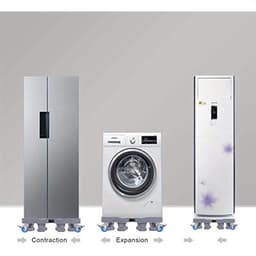 Verstelbare kunststof wasmachinestandaard - universele basis 40-68Cm -geschikt voor wasmachines en drogers in de badkamer — thumbnail 8