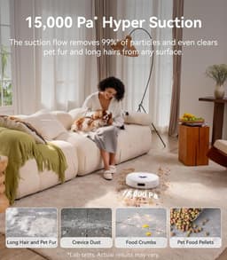 NARWAL Freo Z10 Robot Vacuum Cleaner and Mop with Anti-Burdock System, 15,000Pa, 75°C Cleaning, Drying, Automatic Lift, Self Emptying, Obstacle Avoidance, for Pet Hair — thumbnail 9