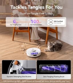 NARWAL Freo Z10 Robot Vacuum Cleaner and Mop with Anti-Burdock System, 15,000Pa, 75°C Cleaning, Drying, Automatic Lift, Self Emptying, Obstacle Avoidance, for Pet Hair — thumbnail 6