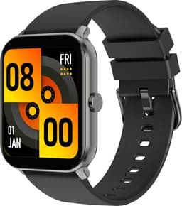 Belesy® KALMIA - Smartwatch Heren – Smartwatch Dames - Horloge – Stappenteller – Calorieën - Hartslag – Sporten - Je eigen foto als wijzerplaat - Kleurenscherm - Full Touch - Splitscreen– Silicone – Zwart - Moederdag — thumbnail 1