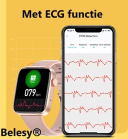 Belesy® DATURA - Smartwatch Heren – Smartwatch Dames - Horloge – Stappenteller – Calorieën - Hartslag – Sporten – Bel functie - Je eigen foto als wijzerplaat - Kleurenscherm - Full Touch – Goud – Milanees - Moederdag — thumbnail 6