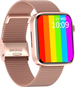 Belesy® DATURA - Smartwatch Heren – Smartwatch Dames - Horloge – Stappenteller – Calorieën - Hartslag – Sporten – Bel functie - Je eigen foto als wijzerplaat - Kleurenscherm - Full Touch – Goud – Milanees - Moederdag — thumbnail 2