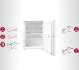 Inventum KK600 tafelmodel koelkast 158 liter - Zonder vriesvak - 60 cm breed - Led-verlichting - Energielabel D - Vrijstaand - Wit — thumbnail 4