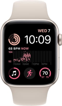 Apple Watch SE 2022 - Smartwatch heren en dames - 44 mm - Sterrenlicht Aluminium — thumbnail 1