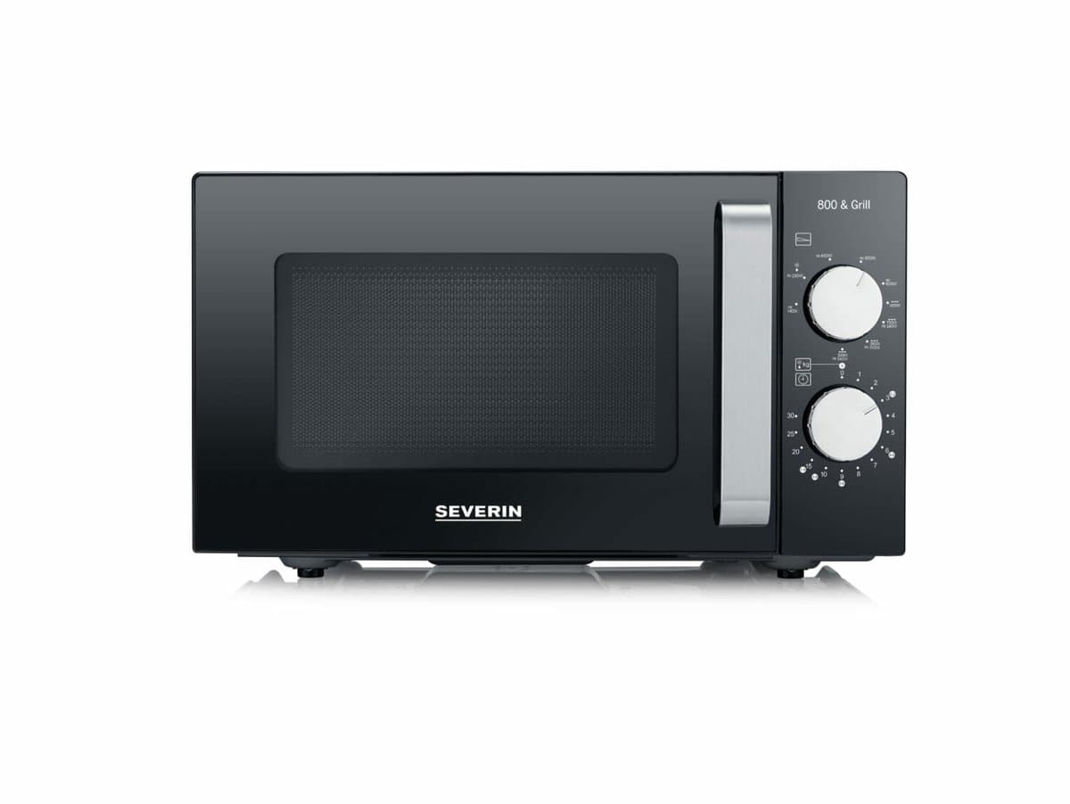 Severin MW 7762 2 Magnetron met Grill – Innovatieve vlakke glazen bodem - Koken op Twee Niveaus - 33% meer inhoud - 20 Liter - Zwart — afbeelding 1