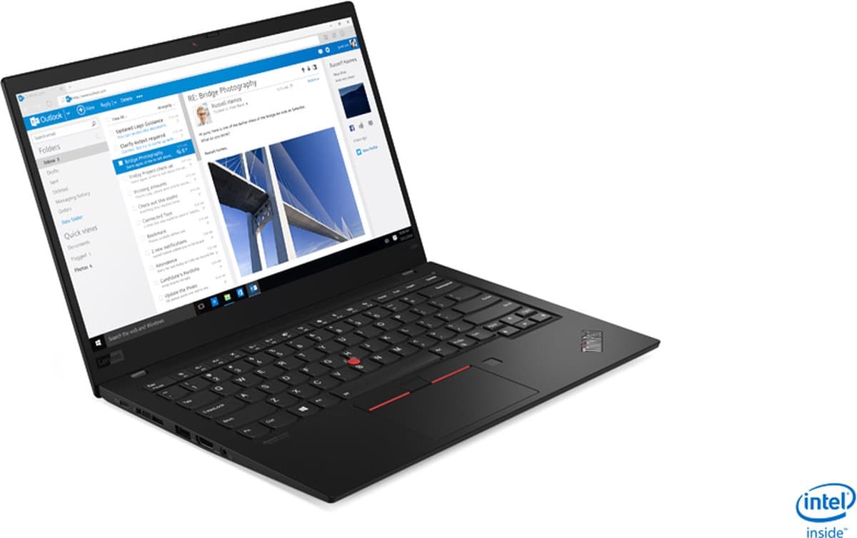 Lenovo ThinkPad X1 Carbon (7th Gen) Intel® Core™ i7 i7-8565U Laptop 35,6 cm (14") Full HD 16 GB LPDDR3-SDRAM 512 GB SSD Wi-Fi 5 (802.11ac) Windows 10 Pro Duits Zwart — afbeelding 1