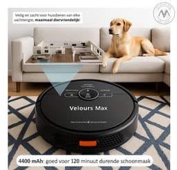 Velours Max® - Robotstofzuiger met Dweilfunctie - Robot Stofzuiger - Slimme Navigatie - Met Laadstation - Automatisch Oplaadstation - Dweilrobot - Huisdieren - Robotstofzuigers met Dweilfunctie - Robotstofzuigers - Stofzuiger - Stofzuigers — thumbnail 6