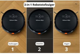 Velours Max® - Robotstofzuiger met Dweilfunctie - Robot Stofzuiger - Slimme Navigatie - Met Laadstation - Automatisch Oplaadstation - Dweilrobot - Huisdieren - Robotstofzuigers met Dweilfunctie - Robotstofzuigers - Stofzuiger - Stofzuigers — thumbnail 13